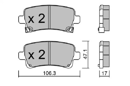 Комплект тормозных колодок AISIN BPOP-2002